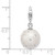 Sterling Silver Rhodium-plated Click-on White Ferido and Stellux Crystal Ball Charm QCC605T