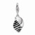 Sterling Silver Rhodium-plated 3-d Enameled Shell with Lobster Clasp Charm QCC834T