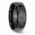 Chisel Ceramic Faceted Black 8mm Polished Beveled Edge Wedding Band CER13 - CER13AI7