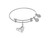 Brass with White Ice Skating Charm On White Angelica Tween Bangle (Small) WTGEL9083AU