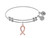 Brass with White Finish Breast Cancer Ribbon Charm with CZ On White Angelica Collection Bangle WGEL1659AU