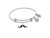 Brass with White Finish Enamel Mustache Charm On White Angelica Collection Tween Bangle (Small) WTGEL9131AU