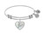 Angelica Collection Brass with White love Heart Charm with Created Mother Of Pearl On White Bangle WGEL1408AU