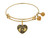 Angelica Collection Brass with Yellow Finish Proud Wife U.S. Marine Corps Heart Shaped Expandable Bangle