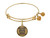Angelica Collection Brass with Yellow Finish Friends 20th Anniversary Charm Expandable Bangle GEL1305AU