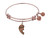 Angelica Collection Antique Pink Stipple Finish Brass Left-half Heart sisters Expandable Bangle PGEL1007AU