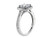 Zoe R Sterling Silver Micro Pave Hand Set Cubic Zirconia CZ Halo 6mm Cushion-Cut Center Wedding Set - BM10606T75