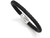 Chisel Stainless Steel Black Leather 8.5in Bracelet SRB77785Y