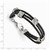 Chisel Stainless Steel Polished Leather Bracelet - SRB159185Y