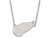 LogoArt Sterling Silver Detroit Red Wings Large Pendant Necklace SS016RWI18T