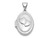 Finejewelers 14k White Gold 17mm Double Hearts Oval Locket Pendant Necklace 18 inch chain included