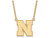 14k Yellow Gold Logoart University Of Nebraska Large Pendant Necklace - 4Y074UNE18A