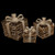 Set of 3 Lighted Rattan Gift Boxes with Burlap Bows Christmas Decorations 9"