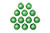12ct Green Shiny Glass Christmas Ball Ornaments 2.75" (70mm)