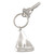 2" Nickel-Plated Sailboat Key Chain With Ring