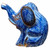 5" Blue Sitting Elephant Hand-Sculpted Statue