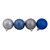 60ct Silver and Blue Shatterproof 3-Finish Christmas Ball Ornaments 2.5" (60mm)