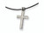 Chisel Stainless Steel Leather Cord Cross Necklace 18 inches SRN102Y