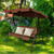 Costway 3 Seats Patio Canopy Swing Glider Hammock Cushioned Steel Frame Backyard Coffee