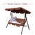 Costway 3 Seats Patio Canopy Swing Glider Hammock Cushioned Steel Frame Backyard Coffee