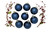 Shiny Finish Glass Christmas Ball Ornaments - 3.25" (80mm) - Midnight Blue - 8ct