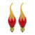 Pack of 2 Red and Yellow Flame Electric Candle Lamp Replacement Light Bulbs