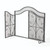 41" Silver and Black Contemporary Scrollwork Accent Fireplace Screen