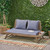 65" Gray Contemporary Outdoor Patio Loveseat with Cushions