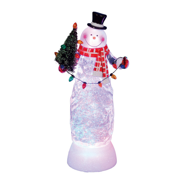 LED Lighted Santa Acrylic Christmas Snow Globe - 12