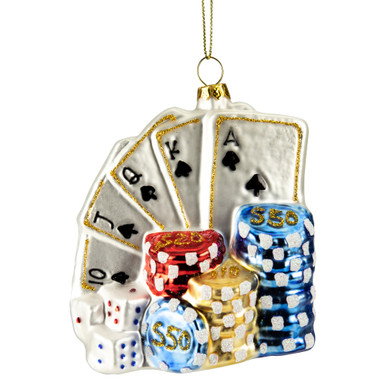  Personalized Las Vegas Nevada Famous Vintage Sign with Gambling  Dice Playing Cards and Stacked Chips Glittered Hanging Christmas Ornament  with Custom Name : Home & Kitchen