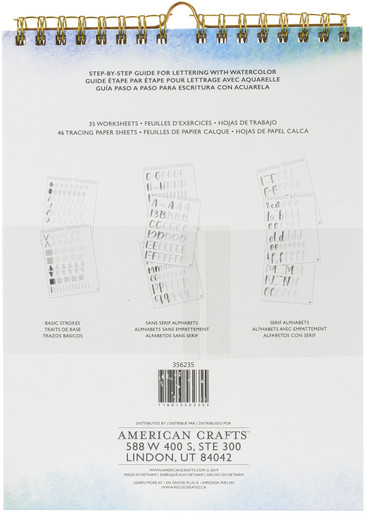 Kelly Creates Watercolor Brush Lettering Workbook 8.5"X11"-Block ...