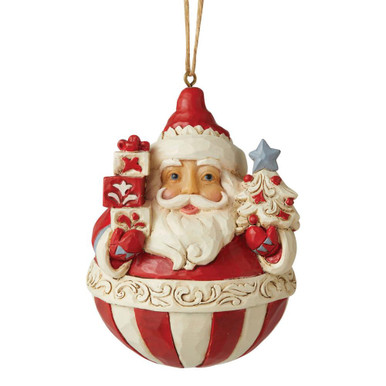 Jim Shore Heartwood Creek Nordic Noel Roly Poly Santa