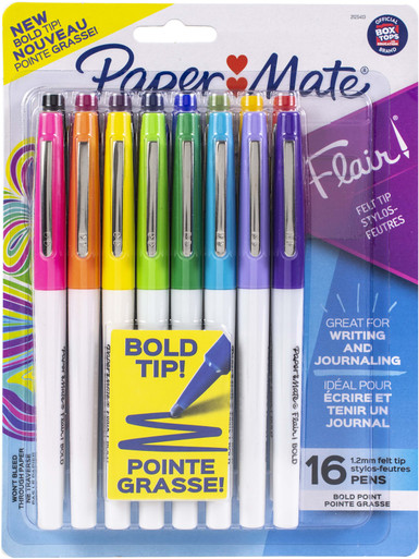 Paper Mate Bold Flair Felt Tip 1.2mm Pen 6/Pkg