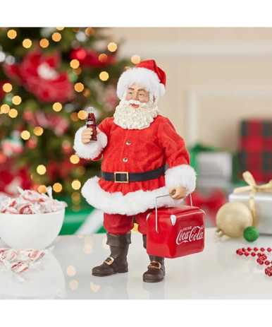 Coca-Cola Santa with Cooler Christmas Decoration - 10.5