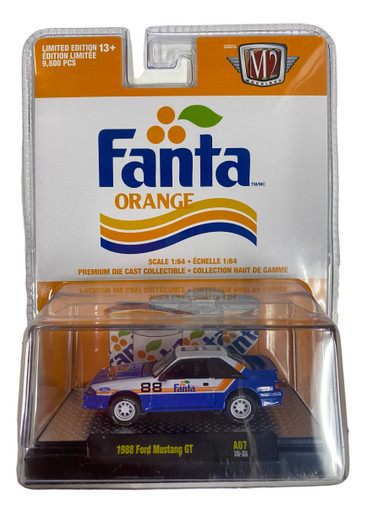 M2 Machines 1:64 Coca-Cola - Ford Mustang GT 1988 Arancione Soda Fantasia