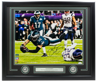 Signed Zach Ertz Photo - 16x20 Browns framed JSA