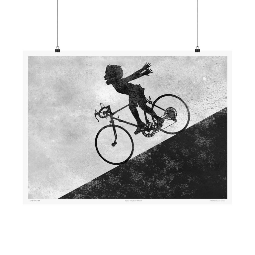 FASTER FASTER - boy - poster - 3 sizes - FREE SHIPPING 