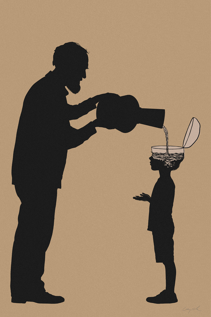 ALL THE GOOD STUFF - Grandfather and grandson - canvas - 2 sizes - FREE SHIPPING 