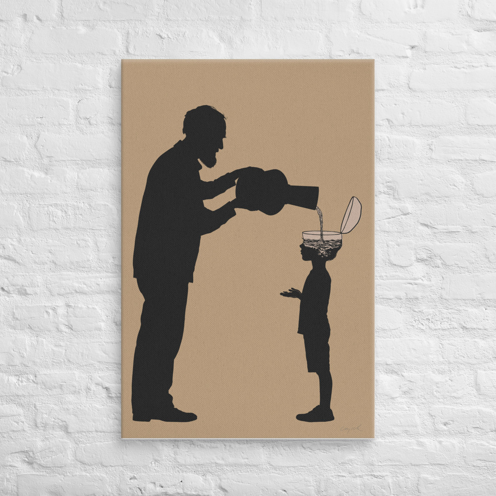 ALL THE GOOD STUFF - Grandfather and grandson - canvas - 24x36 inches