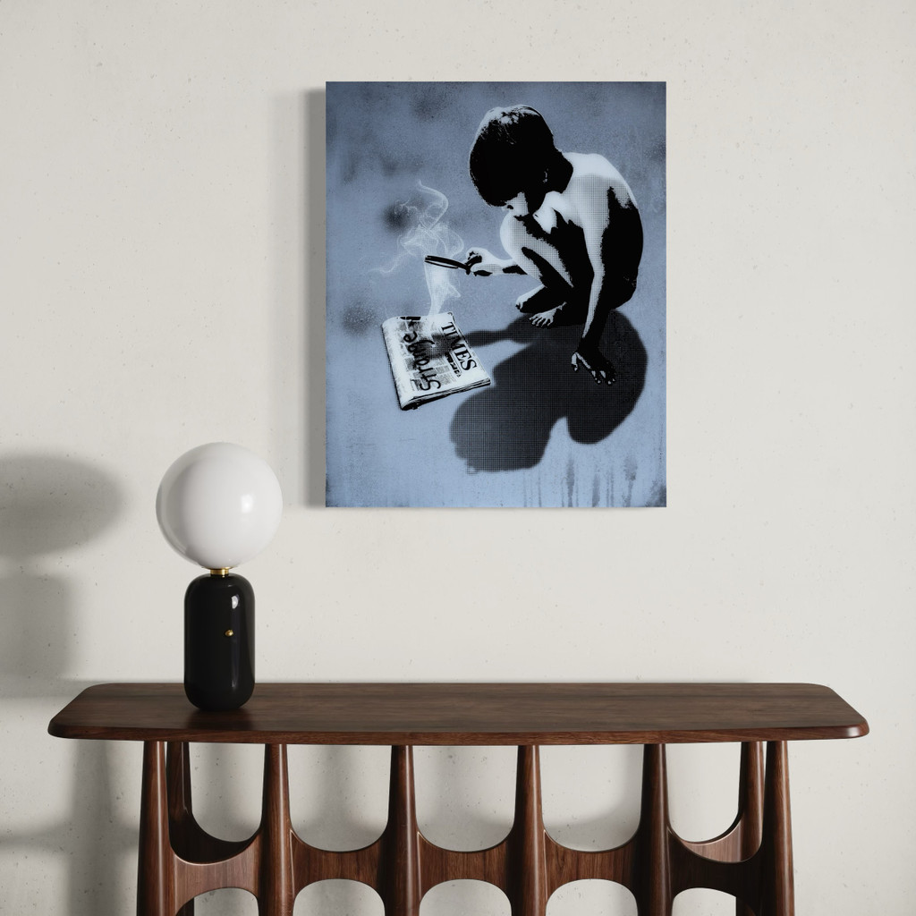 SOLD - STRANGE TIMES - #2 of 2 one-of-a-kind, resin coated, on wood panel - FREE USA SHIPPING 