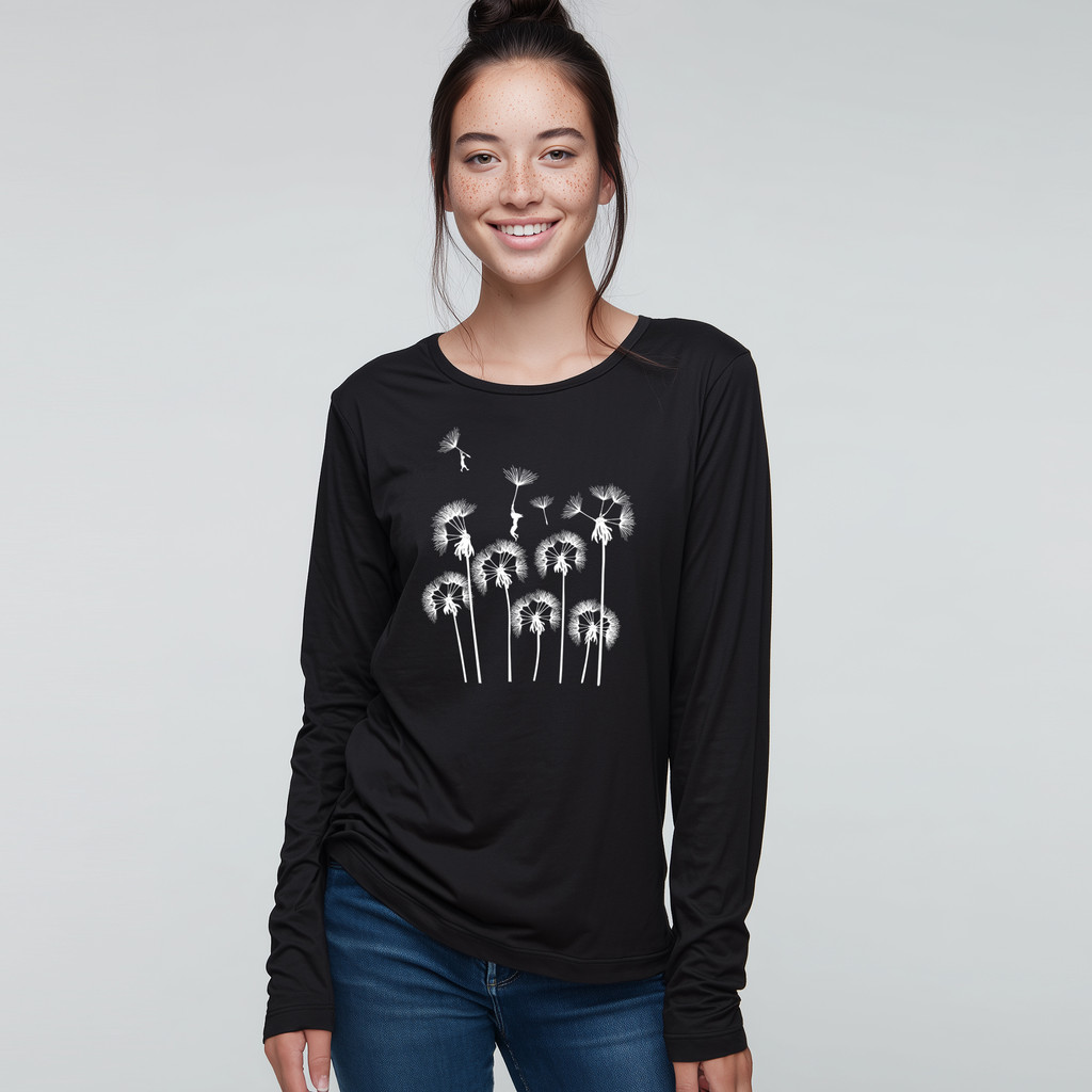 DANDELION DREAM - long sleeve unisex tee for men and women - FREE SHIPPING