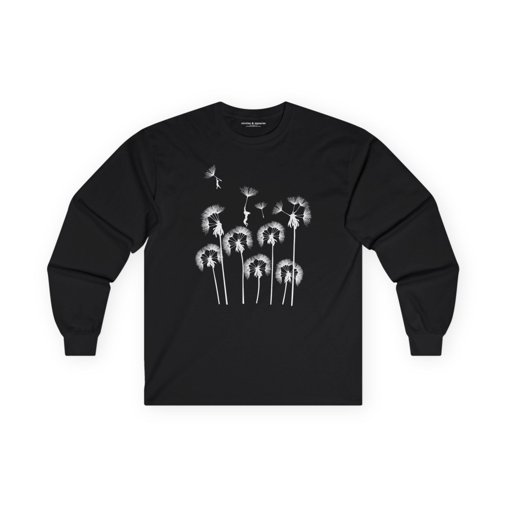 DANDELION DREAM - long sleeve unisex tee for men and women - FREE SHIPPING