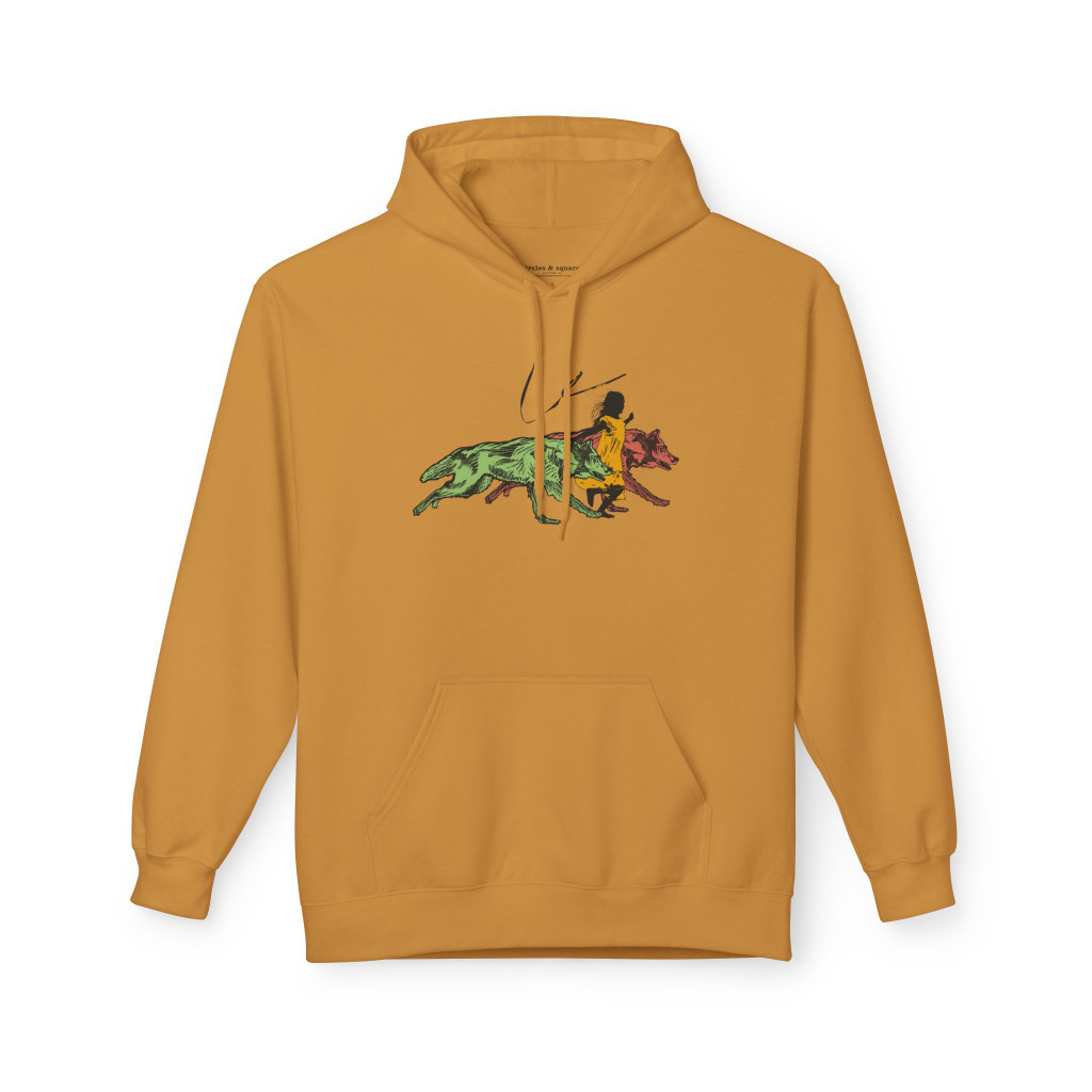 RUNNING WITH WOLVES (colorful) - Unisex Fleece Hoodie - FREE SHIPPING 