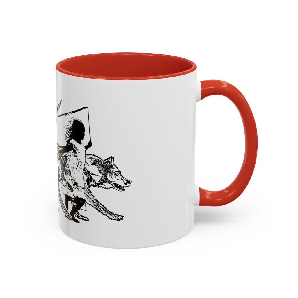RUNNING WITH WOLVES (black and white) - Accent Coffee Mug (11 oz) - FREE SHIPPING 