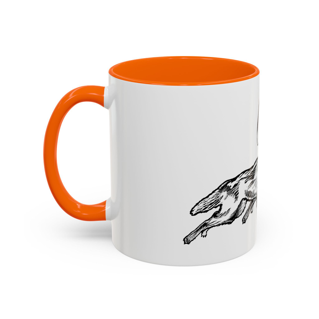 RUNNING WITH WOLVES (black and white) - Accent Coffee Mug (11 oz) - FREE SHIPPING 