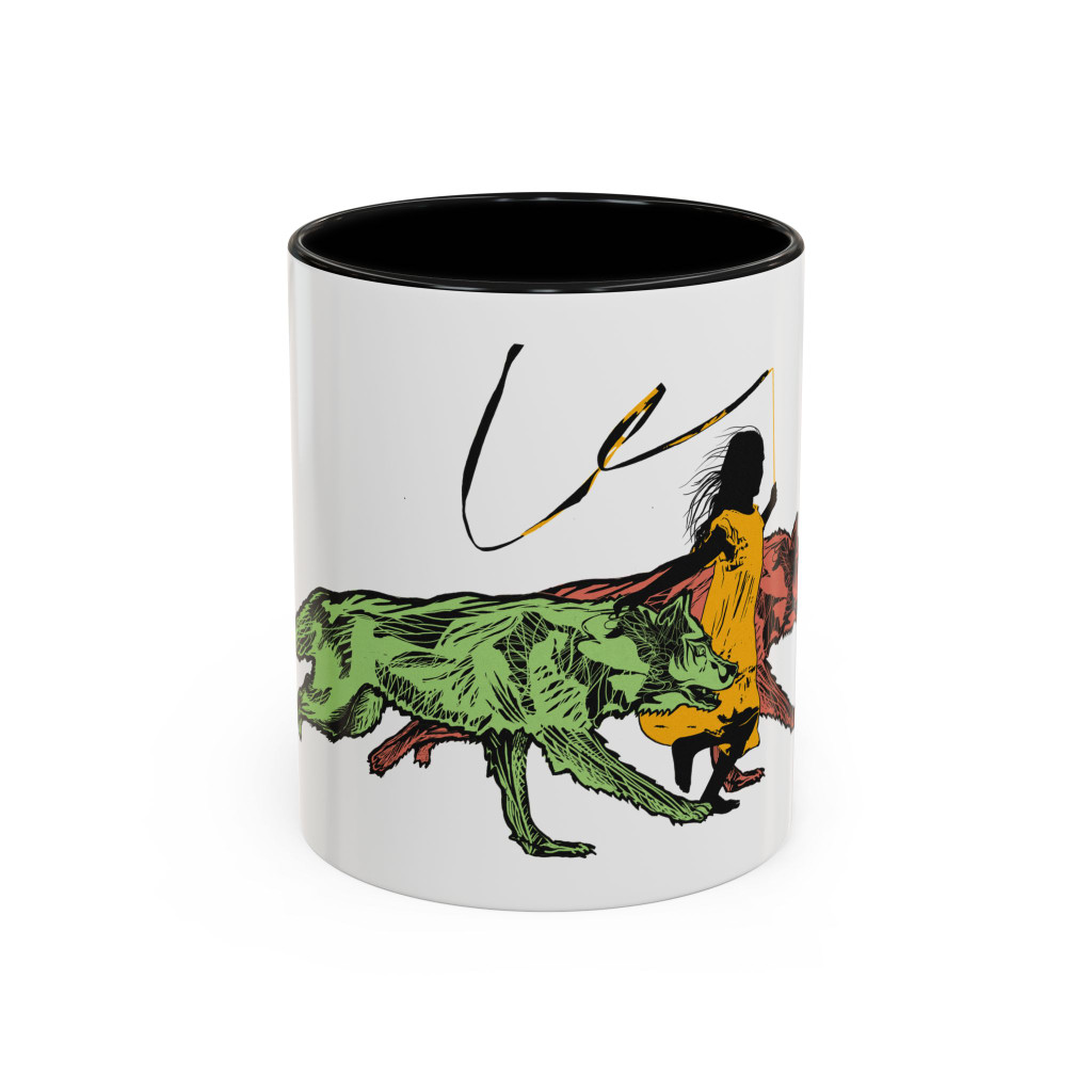 RUNNING WITH WOLVES (colorful) - Accent Coffee Mug (11oz) - FREE SHIPPING 