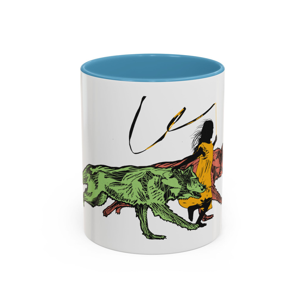 RUNNING WITH WOLVES (colorful) - Accent Coffee Mug (11oz) - FREE SHIPPING 