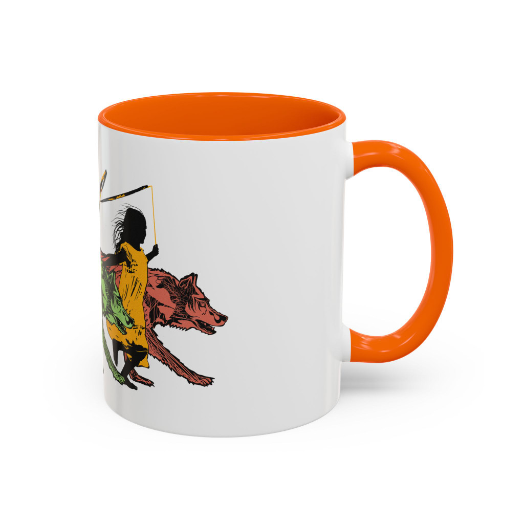 RUNNING WITH WOLVES (colorful) - Accent Coffee Mug (11oz) - FREE SHIPPING 
