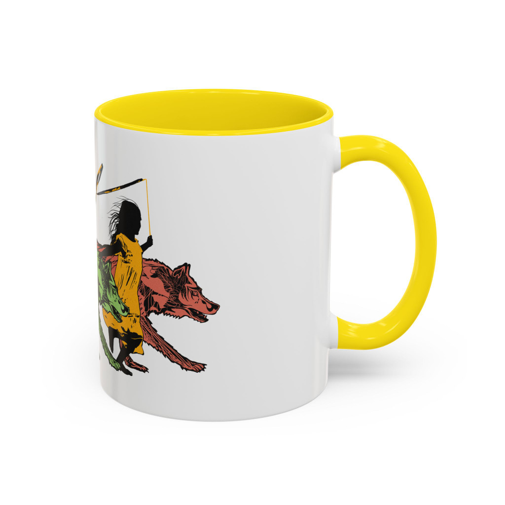 RUNNING WITH WOLVES (colorful) - Accent Coffee Mug (11oz) - FREE SHIPPING 