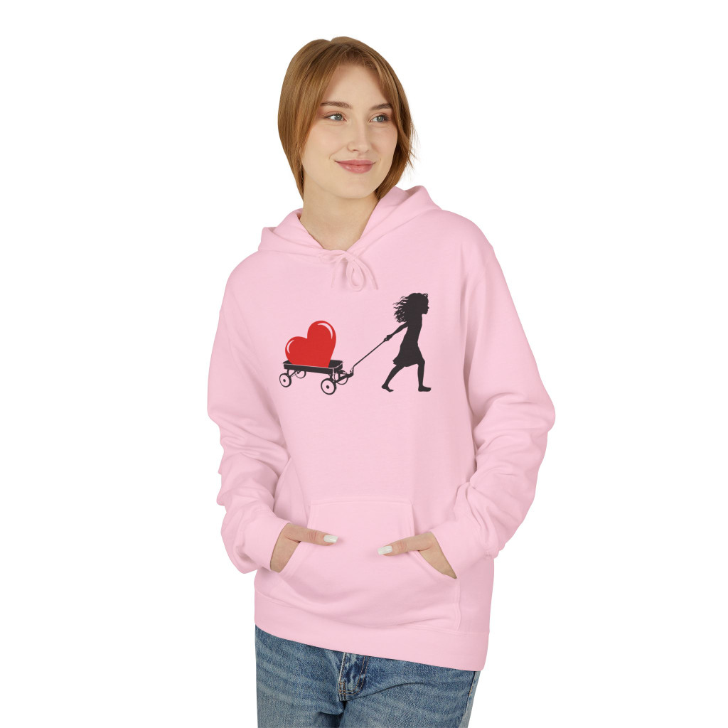 HEART TOO BIG TO CARRY - Unisex Fleece Hoodie - FREE SHIPPING 
